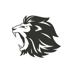Heraldic lion silhouette.