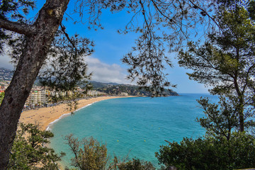 Fototapeta premium vista de la playa de Lloret de Mar España
