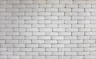 White brick wall for texture background.