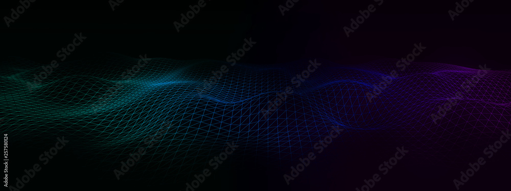 Poster abstract light wave data digital technology graphic background