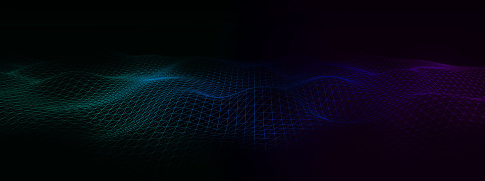 abstract light wave data digital technology graphic background