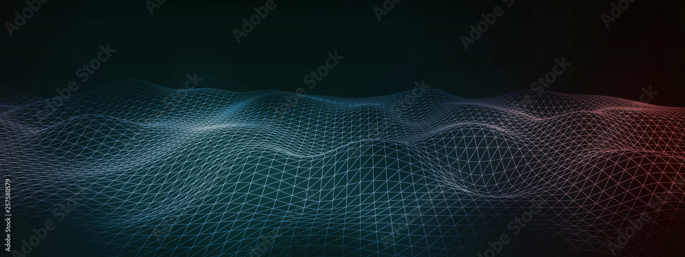 Poster abstract light wave data digital technology graphic background