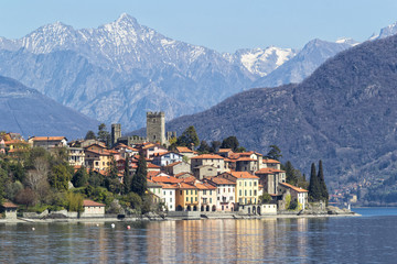 Fototapeta na wymiar Panoramic view of Rezzonico, lake Como 2