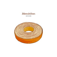 Baumkuchen cake vector illustration - Vector