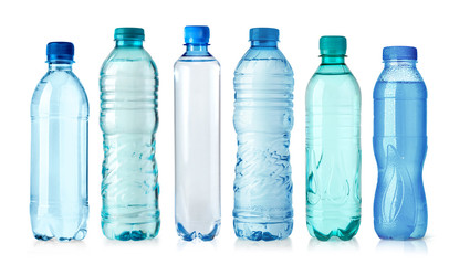 plastic water bottle isolated on white - obrazy, fototapety, plakaty