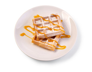 Belgian waffles on a plate