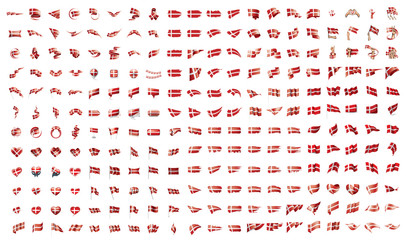 very big collection of vector flags of the Denmark
