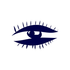 Illustration of Abstract Human Eye Icon on White Background. Sketch for Tattoo, Vintage style posters