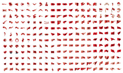 very big collection of vector flags of the Albania