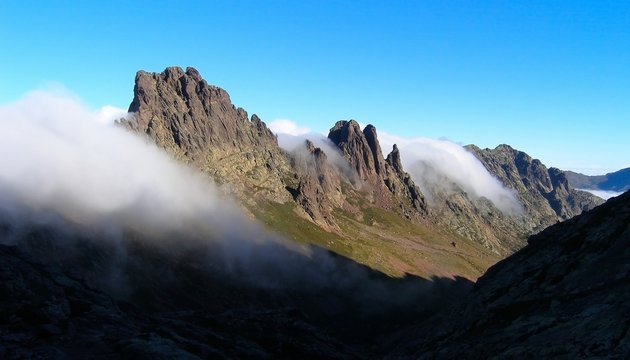 Mountains and creeping clouds, Corsica