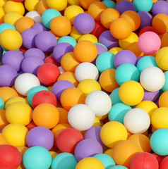 Multi-colored balls in a children's attraction
