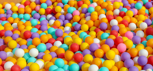 Multi-colored balls in a children's attraction