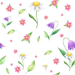 Tender floral seamless pattern on white background