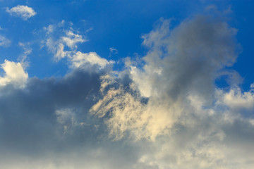 Clouds after rain before sunset as a background