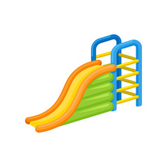 Inflatable slide concept. Amusement park. Vector illustration.
