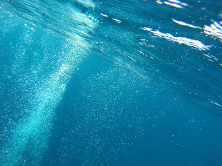 Underwater blue background in sea