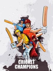 Fototapeta na wymiar easy to edit vector illustration of player batsman in Cricket Championship Tournament background