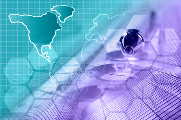 Pen, buildings and map