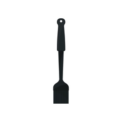 Black spatula on white background. Kitchenware concept.