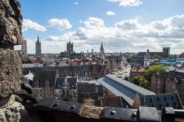 Foto op Canvas Scenery from the top of the graven steen castle at Gent, Belgium / City View from Gravensteen Castle / Gent, Belgium  © woojin
