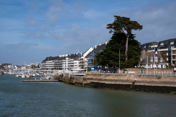 Port du Pouliguen in the centre of the city on the Atlantic coast of France