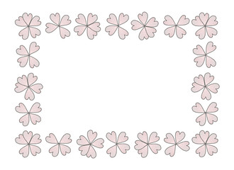 Rectangular frame with pink flowers