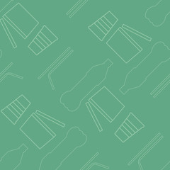 Vector seamless plastic pattern, ecology green design