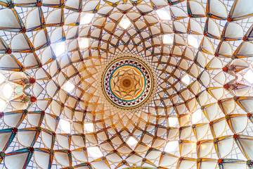 Inside view of the main dome. the Borujerdi Historical House