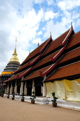 old thai temple church and nice sky
