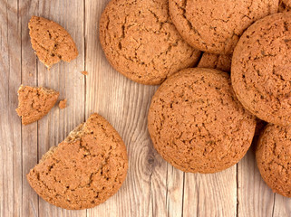 Oatmeal cookies. healthy food. on a wooden table