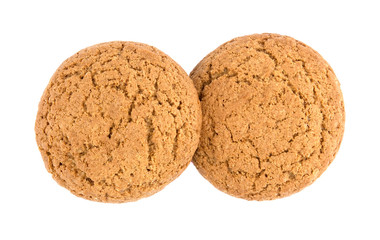 oat cookies on white background
