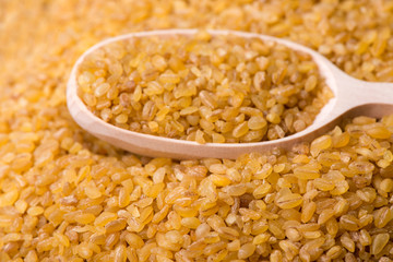 groats burghul close up. dish indigrient