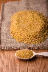 groats burghul close up. dish indigrient