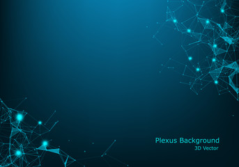 Network connection dots and lines. Technology background. Plexus. Big data background.