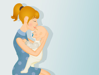 mommy with baby