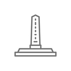 Egyptian obelisks, ancient column line icon.