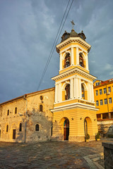 Fototapeta premium Amazing sunset view of The Virgin Mary Eastern Orthodox Church in city of Plovdiv, Bulgaria