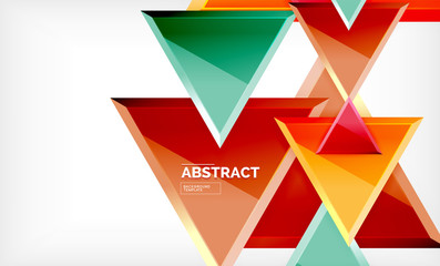Triangular low poly background design, multicolored triangles