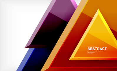 Flying triangles compostion geometric background