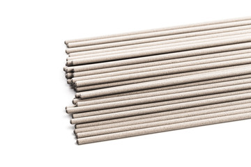 Electrodes for welding isolated on a white background. Accessories of welder.