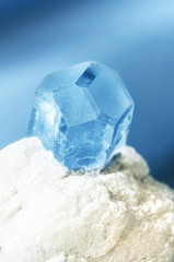 Aquamarine gemstone in matrix