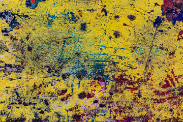 colorful grunge cracked paint concrete wall texture background