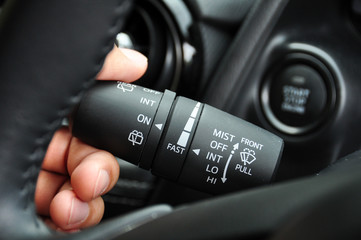 wiper handle switch in car