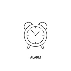 Alarm clock vector icon, outline style, editable stroke