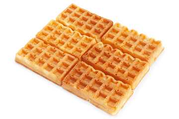 Viennese waffles on white