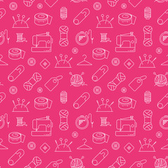Sewing vector seamless pattern