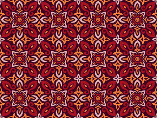 Fototapeta premium Azulejos Tile Vector Seamless Pattern
