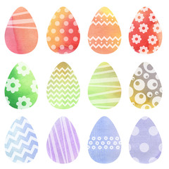 Set for easter whis colorful eggs and ornamet