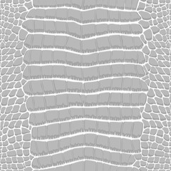 Crocodile Skin Gray and White Seamless Pattern