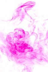 Purple smoke on white background